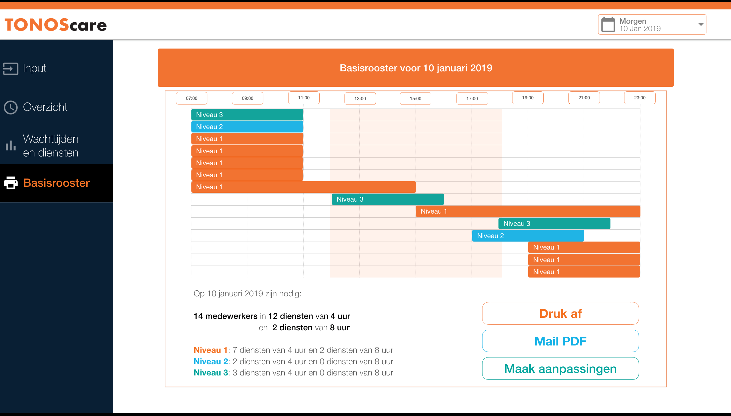 TONOS screenshot basisrooster
